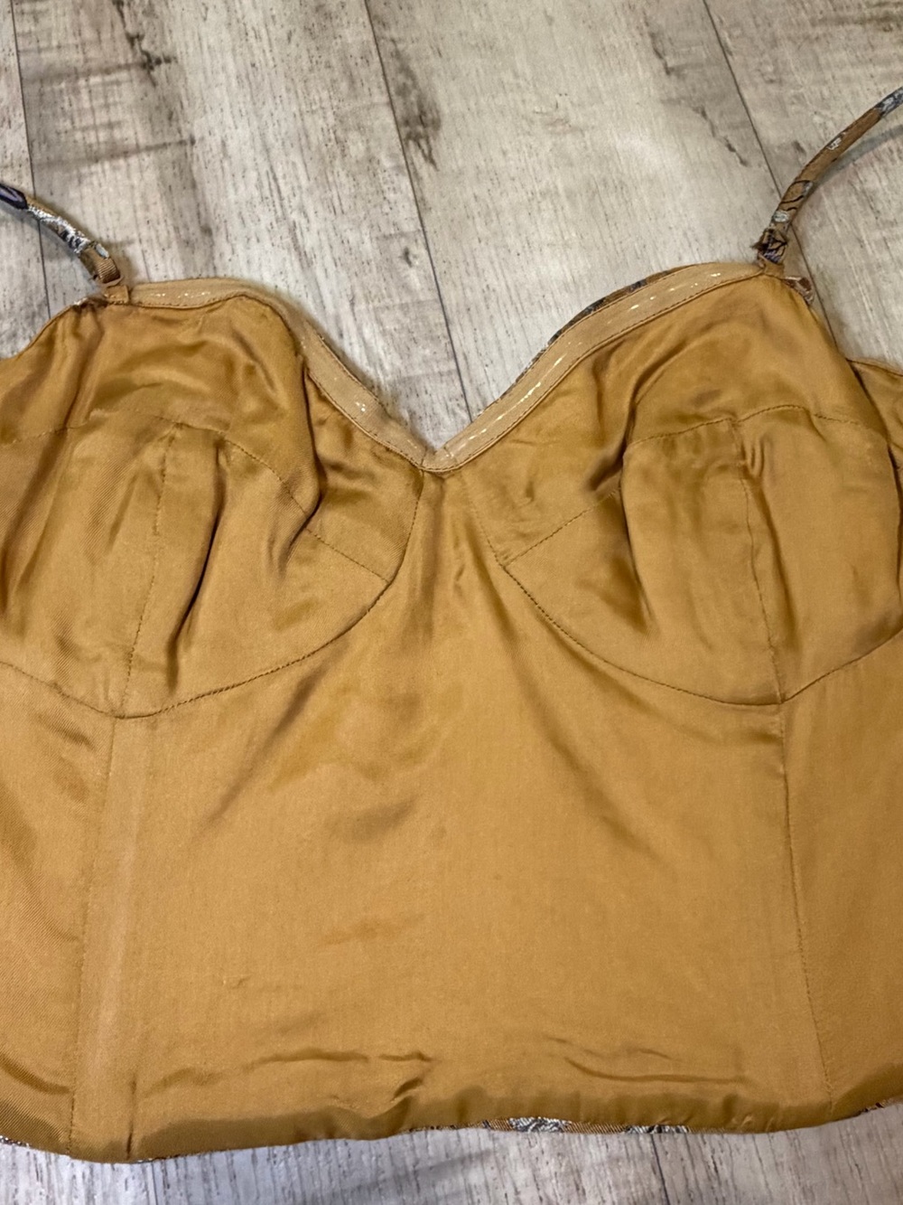 Banana Republic Women’s Floral Jacquard Cropped Corsette Bustier Top Size 6 - Picture 9 of 14